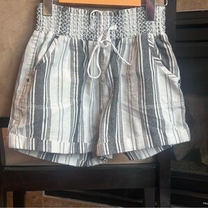 C|SONO Cotton Blend Gray and White Striped Women's Short Shorts Size Small